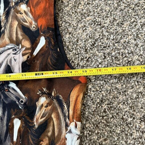 Vintage Handmade Horse Novelty Cropped Vest XS Black - Picture 4 of 5
